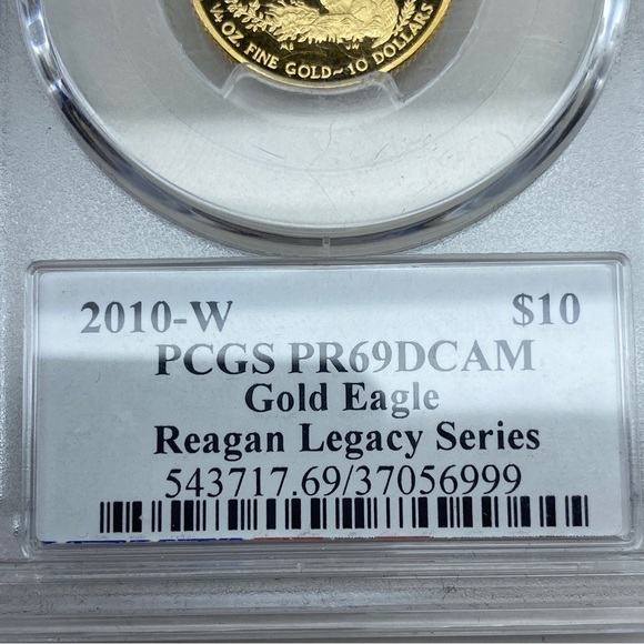 2010-WPCGS PR69 DCAM $10 Gold Eagle Reagan Legacy Series 1/4oz Gold Coin - Picture 9 of 13